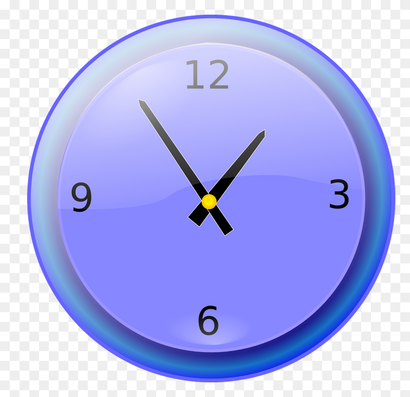 1280x1238 Clock,ticking,analog,blue,two Hands - Clock Face Clipart