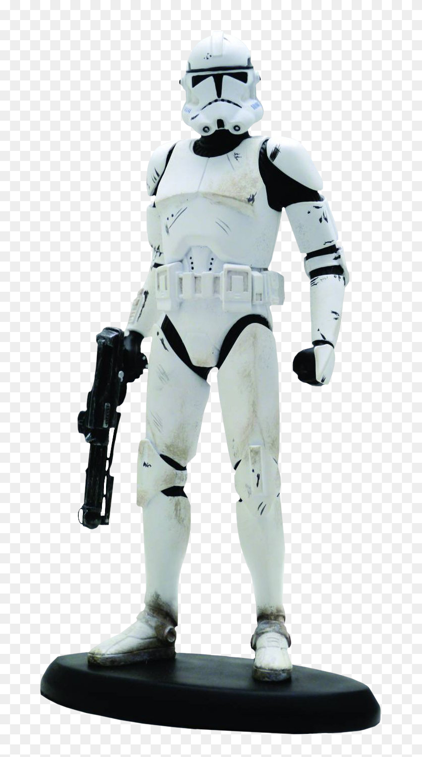706x1445 Clone Trooper Estatua De Star Wars Estatua Popcultcha - Clone Trooper Png