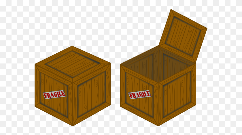 600x408 Closed And Open Perspective Crate Clip Art - Perspective Clipart