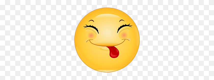 256x256 Closed Eyes Tongue Out Emoticon Emotions - Tongue Emoji PNG
