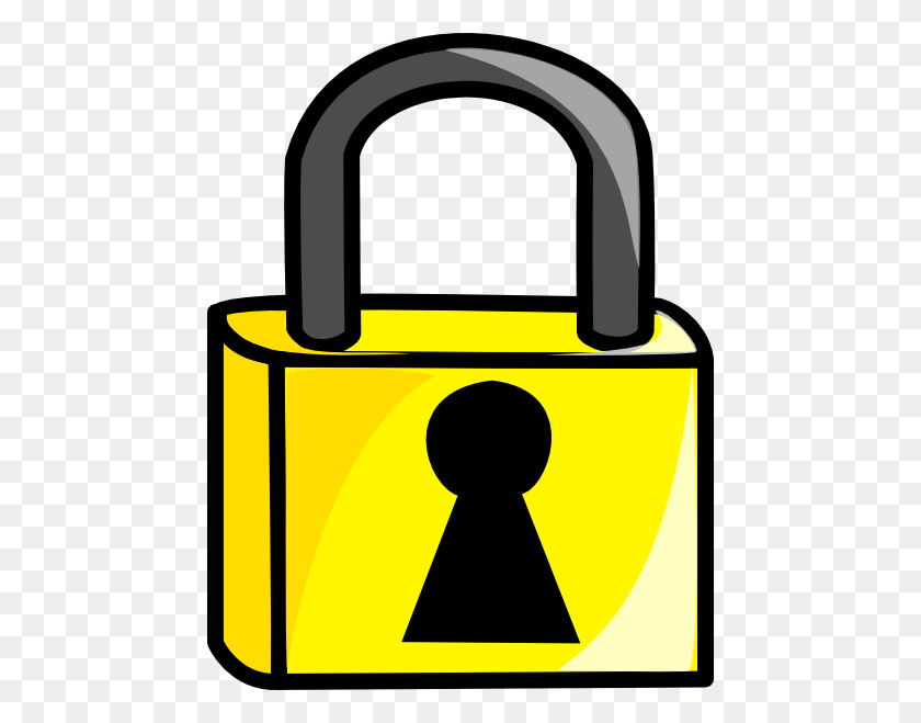 462x599 Closed Lock Clip Art - Lock And Key Clipart