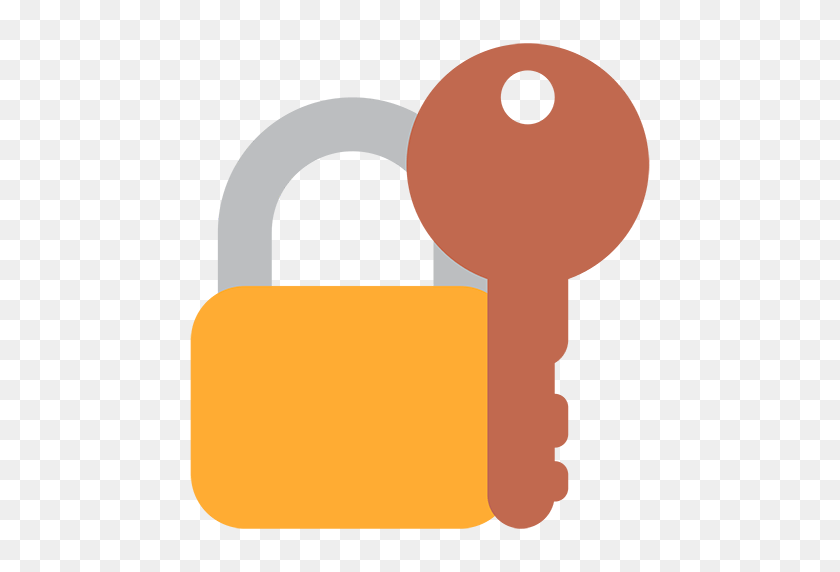 512x512 Закрытый Замок С Ключом Emoji Для Facebook, Идентификатор Электронной Почты Для Sms - Замок И Ключ Png