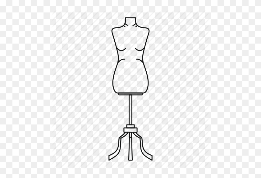 512x512 Cloth, Fashion, Line, Mannequin, Outline, Sewing, Tailor Icon - Mannequin PNG