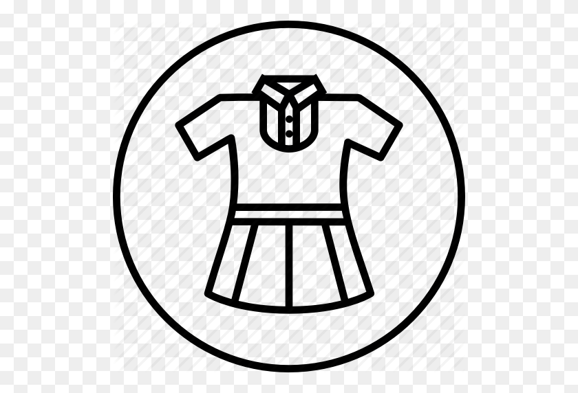 512x512 Cloth, Girl, School, Study, Uniform Icon - School Uniform Clipart