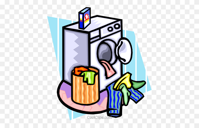 441x480 Clothes In Dryer Royalty Free Vector Clip Art Illustration - Appliances Clipart