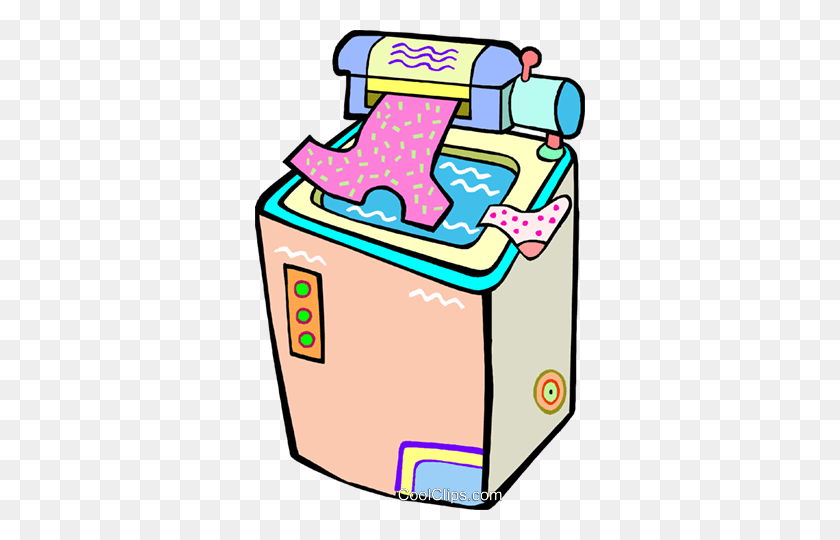 330x480 Clothes Washer Royalty Free Vector Clip Art Illustration - Washing Machine Clipart