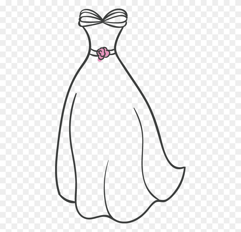 455x750 Clothing Clipart Invitation Dress Wedding Png Transprent - Wedding Dress Clipart