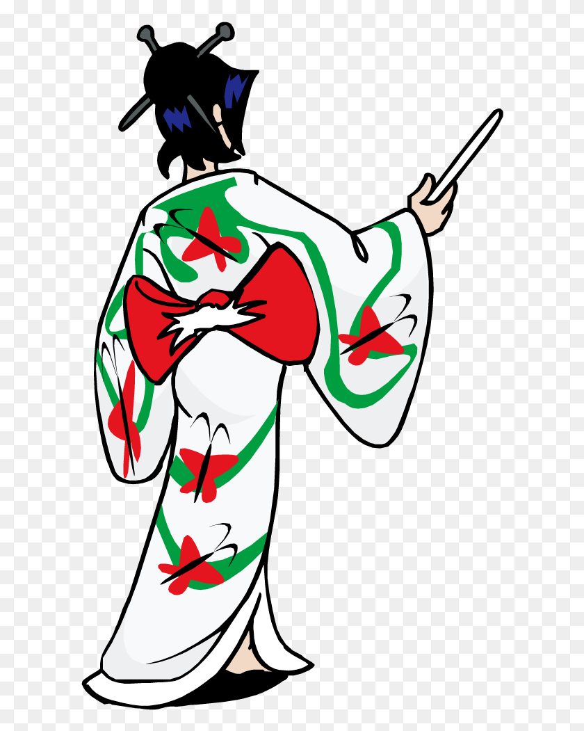 608x991 Ropa Clipart Japón Geisha Kimono Geisha Japonesa De Dibujos Animados Png - Japón Clipart