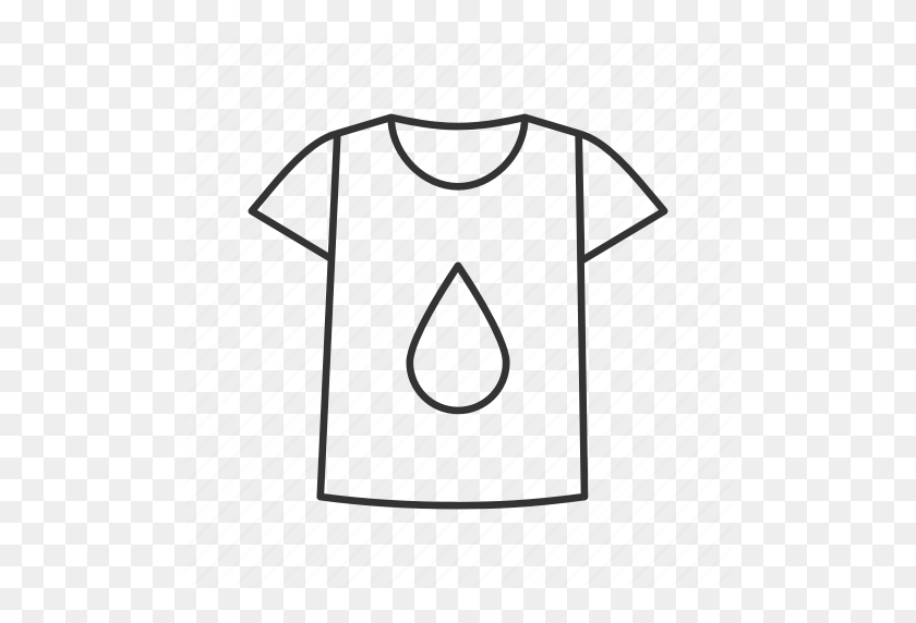 512x512 Clothing, Drop, Print, Printing, Shirt, T Shirt, Textile Icon - T Shirt Outline PNG