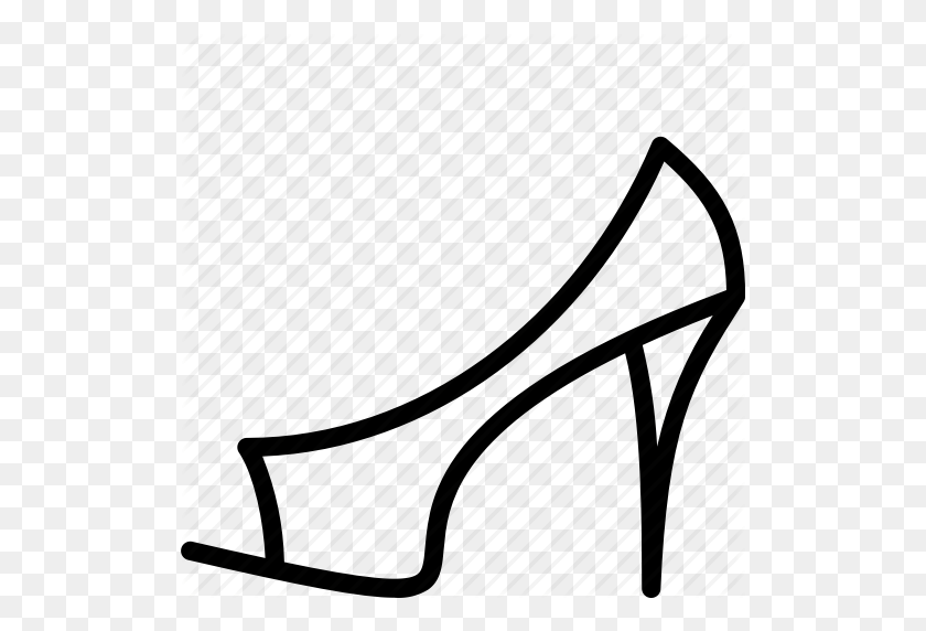 512x512 Clothing, Heels, Outline, Peep, Toe, Womens Icon - Peep PNG