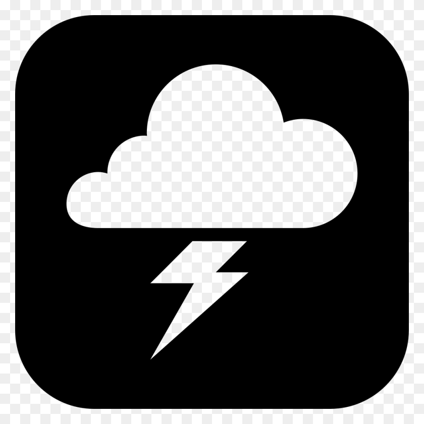 980x980 Cloud And Lightning Bolt Symbol Png Icon Free Download - Lightning Logo PNG