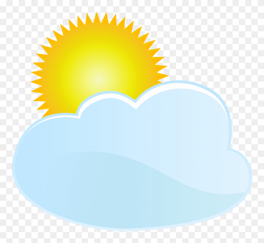 850x780 Значок Погоды Облака И Солнце Png - Слоистые Облака Клипарт