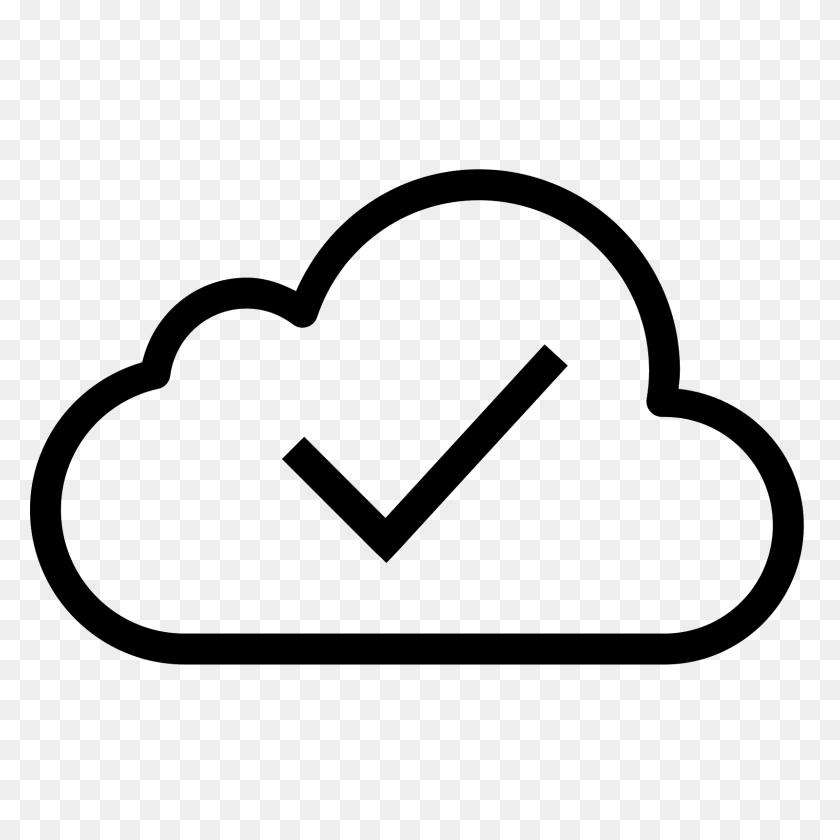 1600x1600 Cloud Checked Icon - Cloud Vector PNG