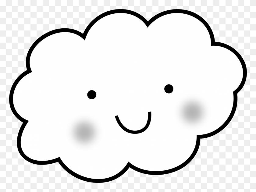 1000x732 Cloud Clip Art Cute - Cartoon Cloud PNG