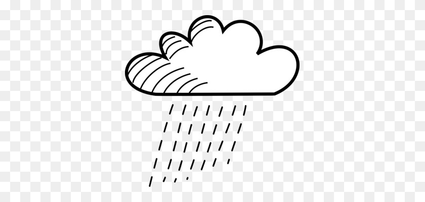 345x340 Cloud Clipart Free Download - Rain Clipart Black And White