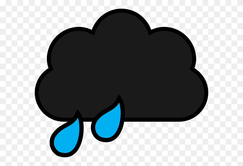 600x514 Клипарт Облака Raincloud - Дождь Клипарт Черный И Белый