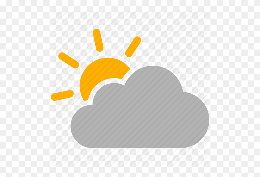 512x512 Nube, Nublado, Mayormente, Parcialmente, Sol, Soleado, Icono Del Tiempo - Parcialmente Nublado Clipart
