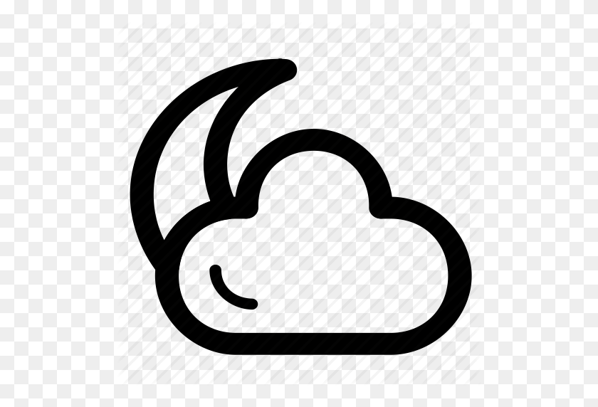 512x512 Cloud, Cold, Cresent, Moon, Night, Winter Icon - Cold Thermometer Clip Art