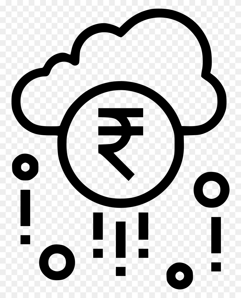 761x980 Cloud Earning Fortune Money Raining Success Wealth Png Icon - Raining Money PNG