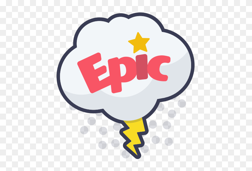512x512 Cloud, Epic, Layer, Photo, Sticker, Storm, Word Icon - Epic PNG