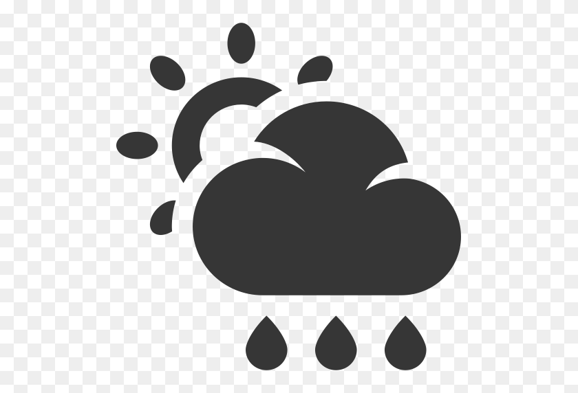 501x512 Cloud, Forecast, Grey, Rain, Sun, Weather Icon - Weather Icon PNG