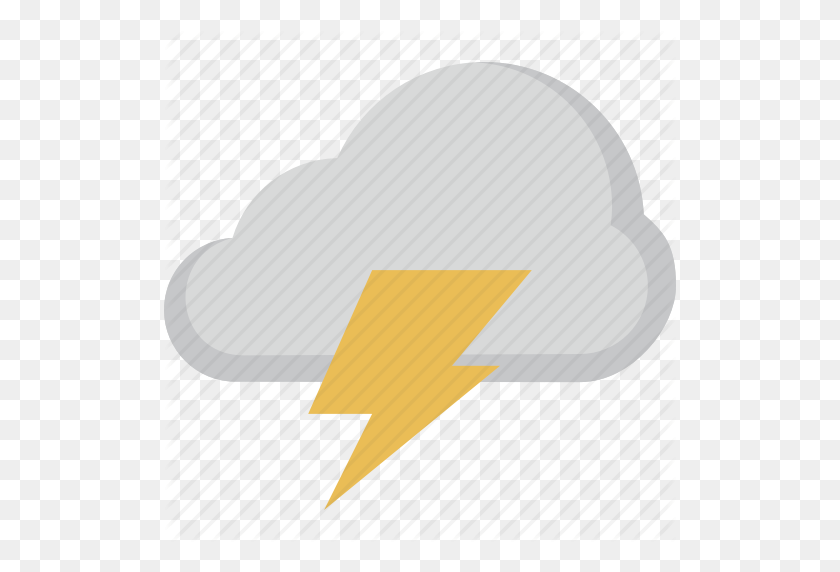 512x512 Cloud, Forecast, Lightning, Weather Icon - Yellow Lightning PNG