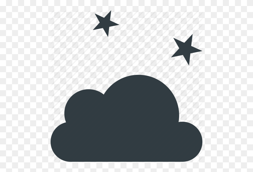512x512 Nube, Pronóstico, Noche, Estrellas, Icono Del Tiempo - Estrellas Nocturnas Png