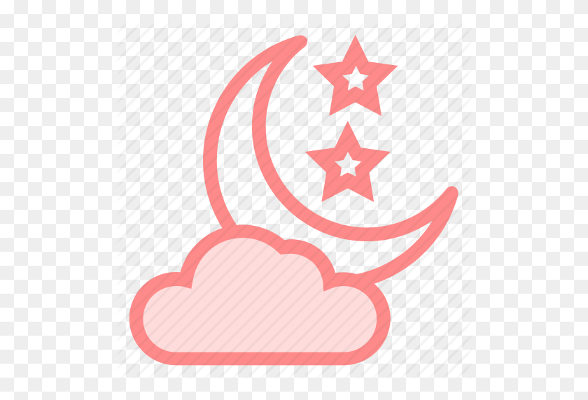 512x512 Cloud, Halloween, Moon, Night, Sky, Staricon Icon - Night Sky PNG