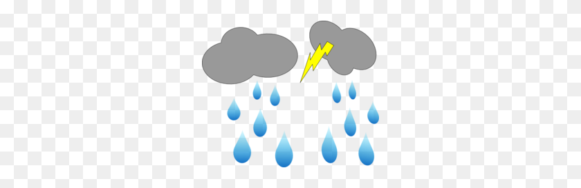 256x213 Cloud Lightning And Rain Clipart - PNG Rain