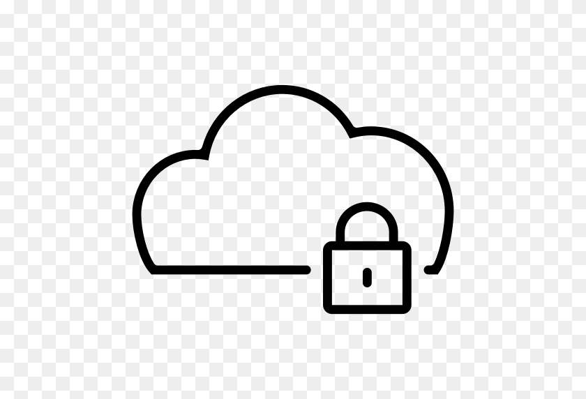512x512 Cloud Lock, Облачный Сервер, Облачный Сервис, Облачно, Значок Неба - Облачное Небо Png