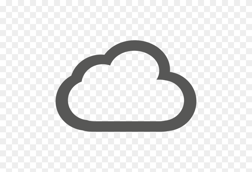 512x512 Icono De Contorno De Nube - Nubes Png Transparente