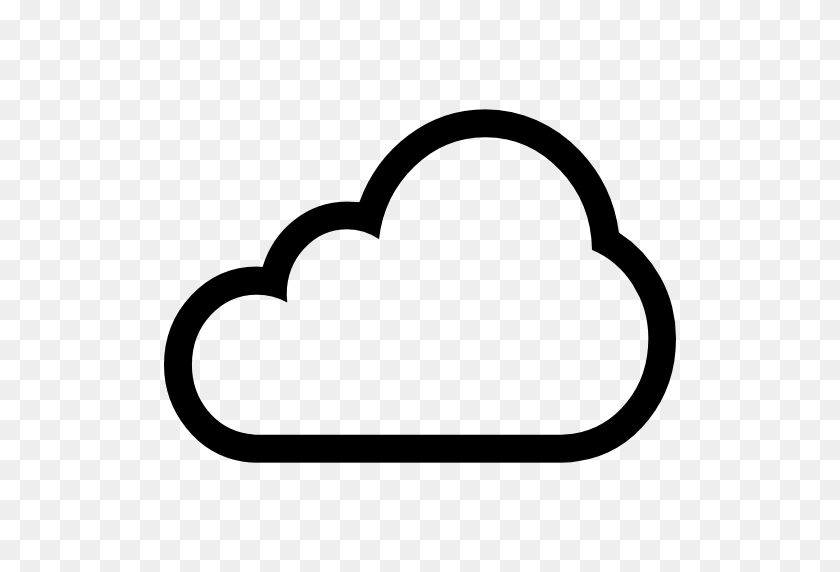 512x512 Cloud Outline Icons - Black Cloud PNG