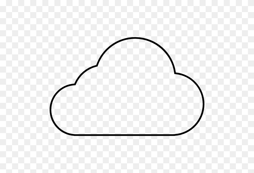 512x512 Cloud Outline Library Icon - Cloud Outline PNG