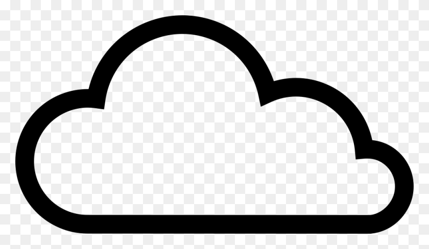 980x538 Cloud Outline Png Icon Free Download - White Cloud PNG