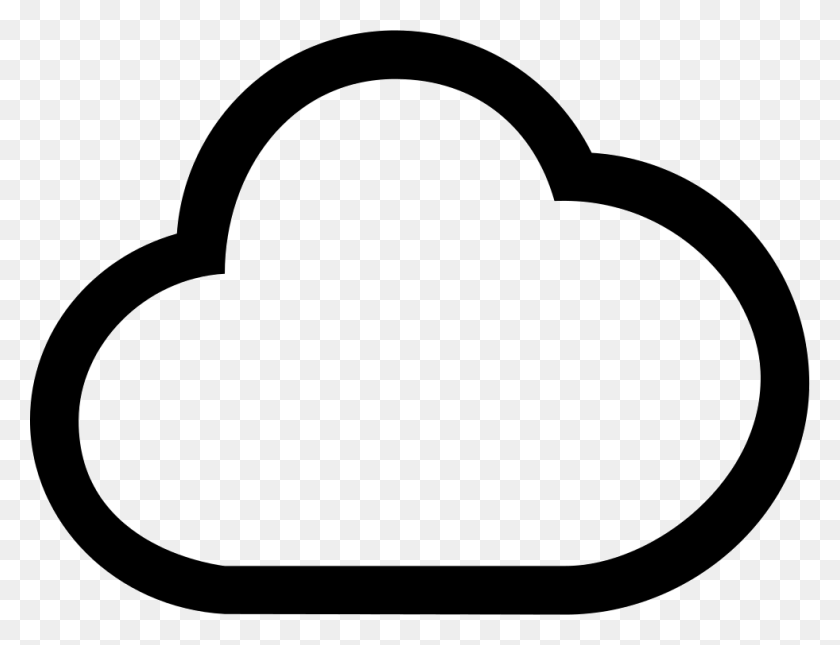 981x736 Cloud Outlined Shape Png Icon Free Download - Cloud Shape PNG
