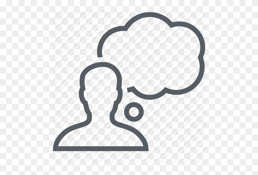 512x512 Cloud, People, Person, Thinking Icon - Person Thinking PNG