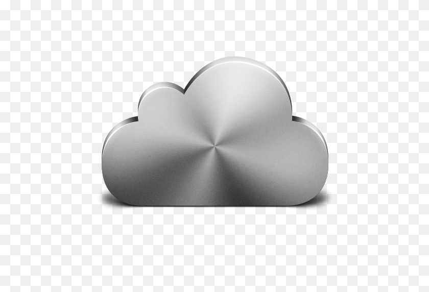 512x512 Cloud Plain Silver Icon - Silver PNG