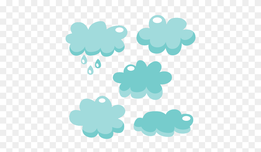 432x432 Cloud Set Cutting For Scrapbooking Cute Free - Cute Cloud Clipart