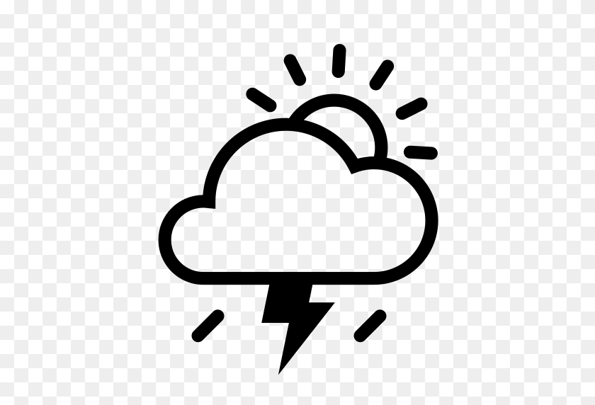 512x512 Cloud Sun Rain Lightning, Cloud Lightning, Power Bolt Icon - Lightning Cloud Clipart