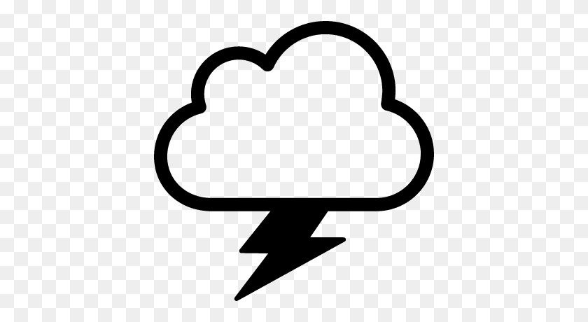 400x400 Cloud With Electric Lightning Bolt Free Vectors, Logos, Icons - Lightning Bolt Clipart Free