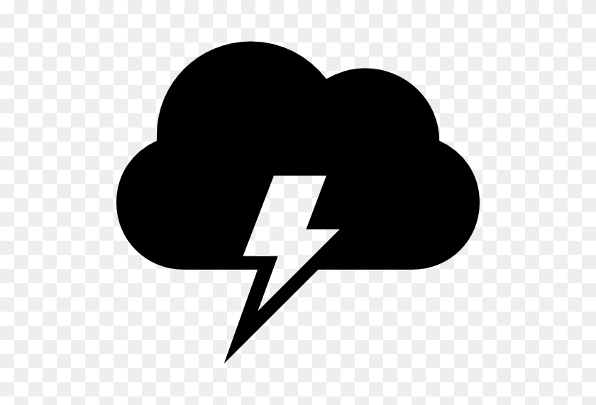 512x512 Cloud, With, Electrical, Lightning, Bolt, Weather, Storm, Symbol - Lightning Icon PNG