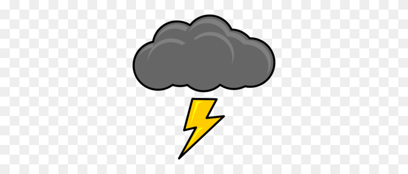 294x300 Cloud With Lightning Bolt Clip Art - Storm Cloud Clipart