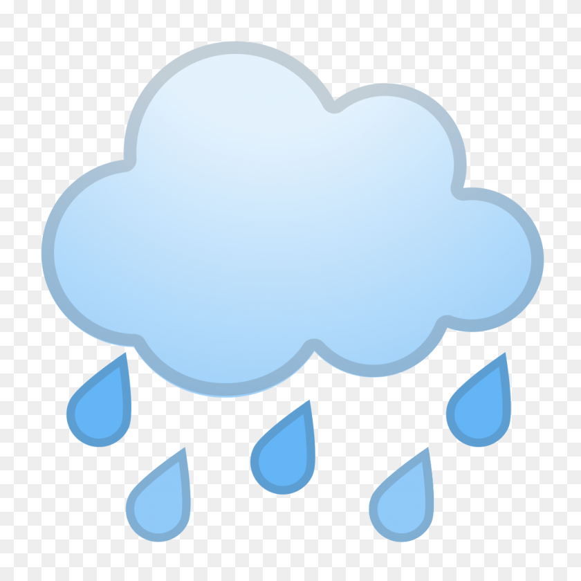 1024x1024 Cloud With Ran Noto Emoji Travel Places Iconset Google - Rain Cloud PNG