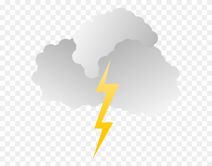 588x598 Clouds And Lightning Clip Art - Lightning Cloud Clipart