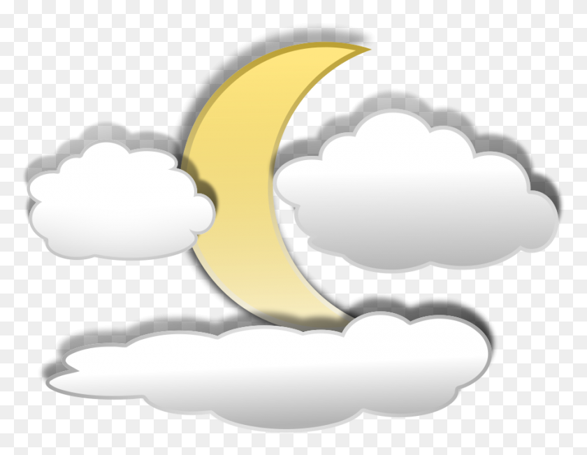900x683 Las Nubes Y La Luna Png De Gran Tamaño - Nube De Dibujos Animados Png