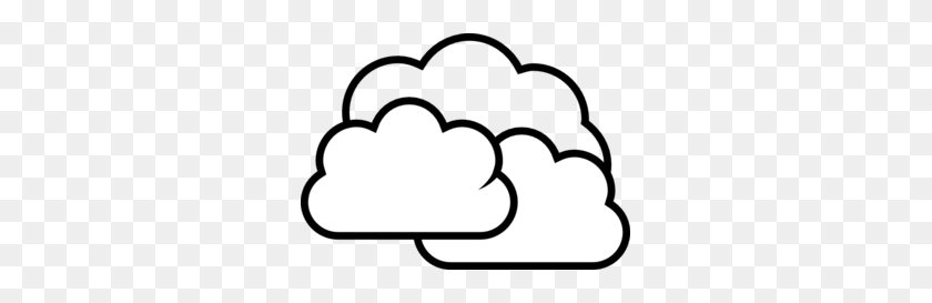 297x213 Clouds Clip Art Black And White - Cloud Clipart Black And White