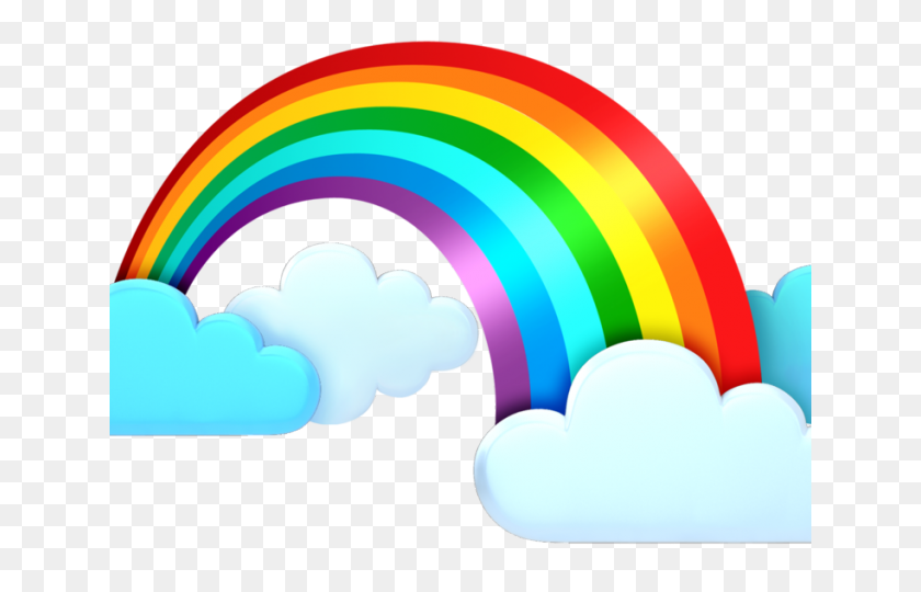 640x480 Clouds Clipart Clip Art - Rainbow With Clouds Clipart
