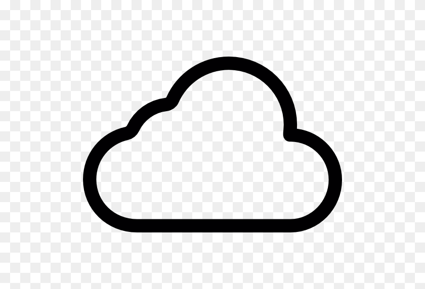 512x512 Clouds, Outline, Rain, Storm, Sky, Weather Icon - Cloud Outline PNG