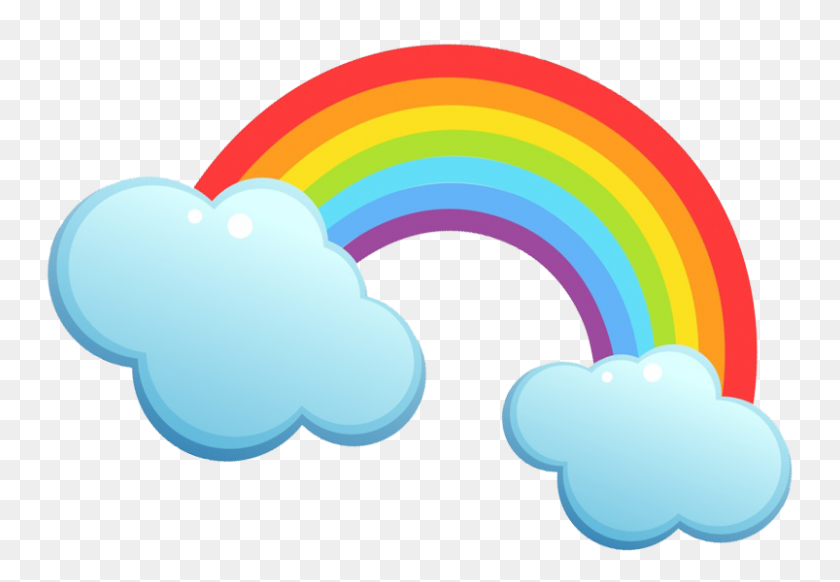 803x538 Clouds Rainbow Png Transparent Image Png Arts - Rainbow Transparent PNG