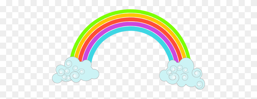 500x265 Clouds With Rainbow Image - Rainbow Cloud Clipart